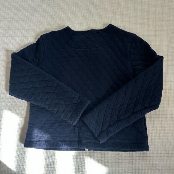 Petit Bateau Navy Diamond Quilted Cotton Blend Girls Jacket Snap Buttons 12Y - Picture 10 of 10